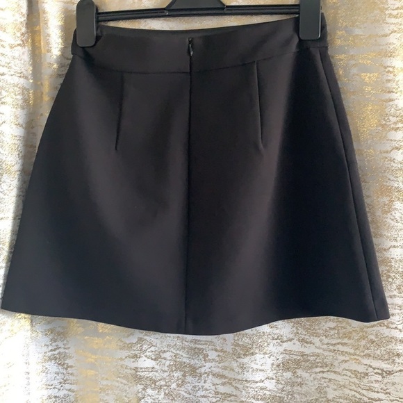 ZARA Black Mini Mod Boxy Studded Skirt Size M - Picture 8 of 13